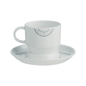 Kaffekop med underkop polaris - 6stk.