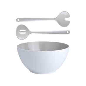 MB Harmony hvid/beige salat skl inkl. bestik