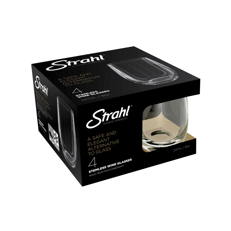 Strahl vinglas uden stilk Polycarbonat 247ml 4stk i gaveske