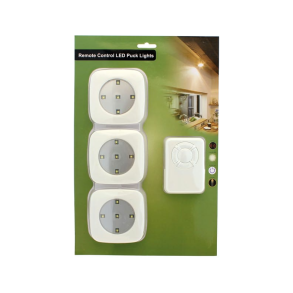 Led lys med fjernbetjening 3 lamper m/5 led, ekskl batterier