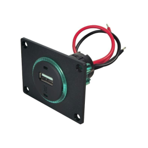 Usb Indbygnings Stik 27,8mm. 12v/5v 1000ma