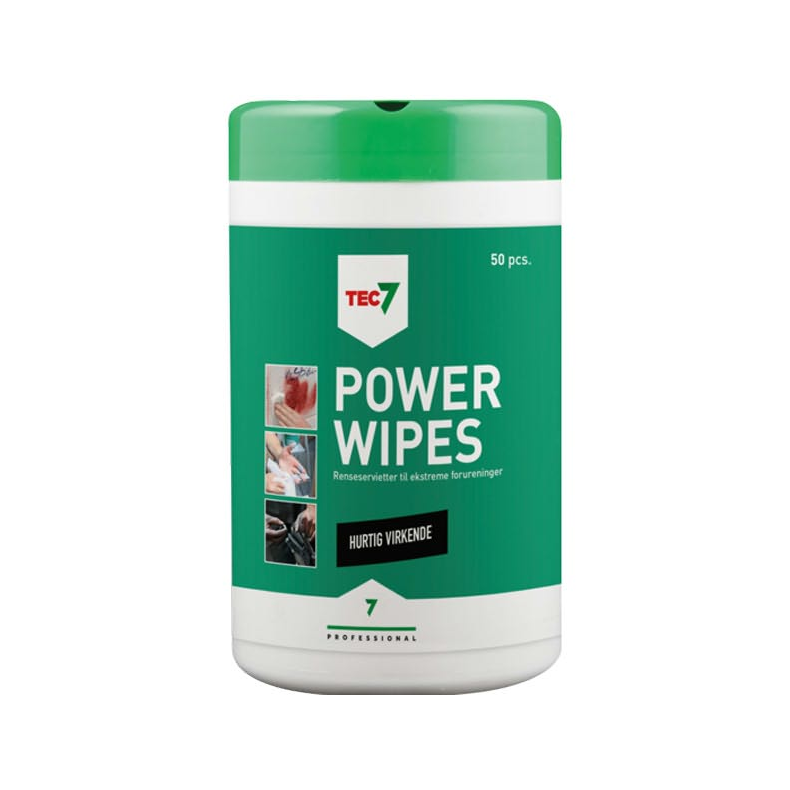 Tec7 power wipes 50 stk.