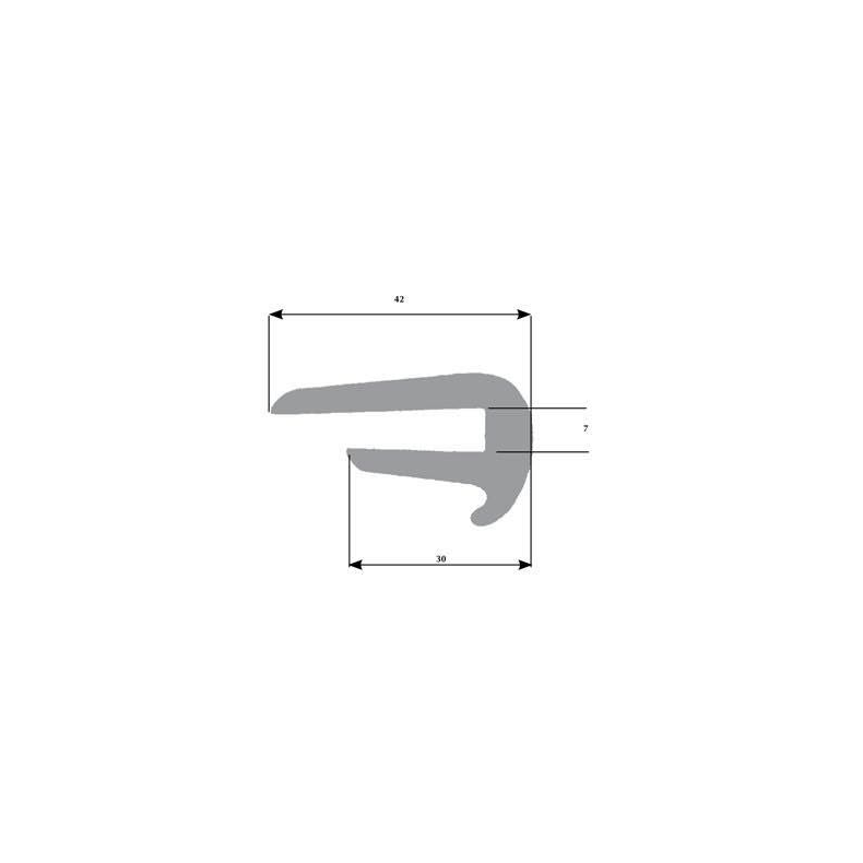 Fenderliste M. Drypkant Gr til 7mm Kant