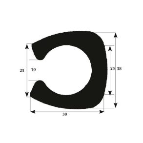 Fenderliste 38mm 10/12mm kant