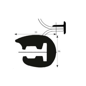 Fenderliste L35  36x39mm Sort