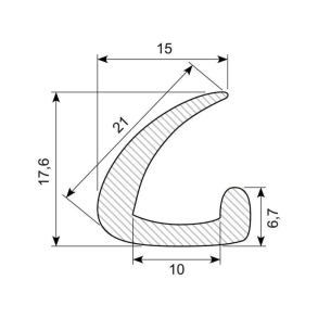 Vinkelprofil 18x18mm epdm