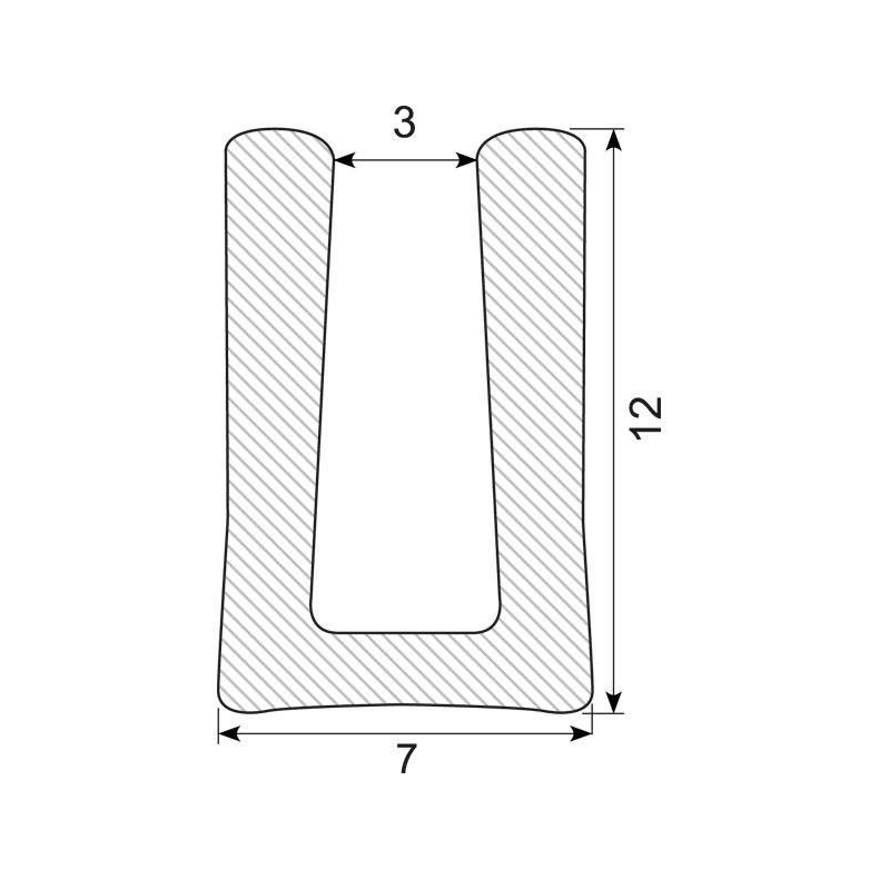 Gummiprofil "u" 7x13mm,4mm pl.
