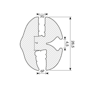 Rudegummi 6mm plade/3mm glas
