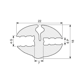 Rudegummi 6mm pl/4mm gl, brug 70.3226