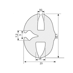 Rudegummi 7mm pl/5mm gl