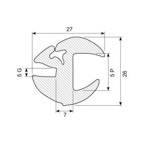 Rudegummi 16mm pl/5mm gl
