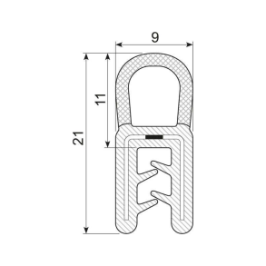 Kantliste m. slange sort 1- 3mm, brug 70.3302
