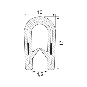 Kantliste gr   2,5-4mm h:17mm, brug 70.3315