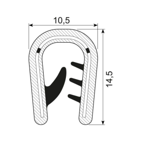 Kantliste sort rf indl.1.5 -3.0mm, brug 70.3314
