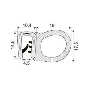 Kantliste m/slange sort  2-4mm, brug 70.3306