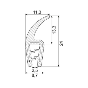 Kantliste m/lbe p top  1-3mm, brug 70.3305