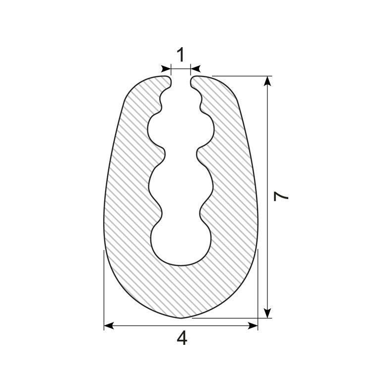 U-profil gr t/1mm kant, , brug 70.3307