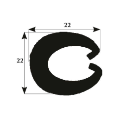 Fenderliste sort 22x22mm