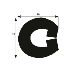 Fenderliste sort 30x30mm