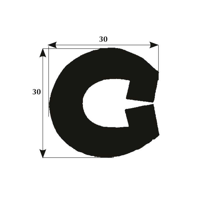 Fenderliste sort 30x30mm