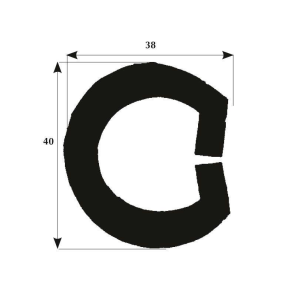 Fenderliste sort 40x38mm
