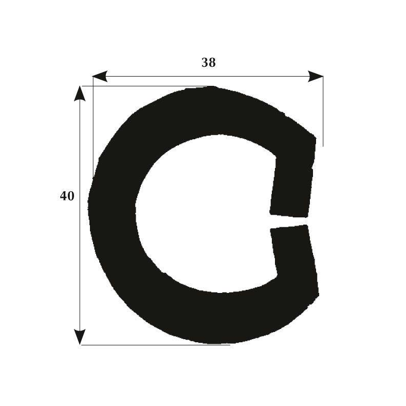 Fenderliste sort 40x38mm