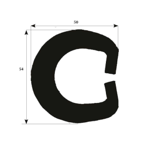 Fenderliste sort 54x50mm