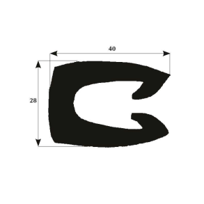 Fenderliste sort 28x40mm