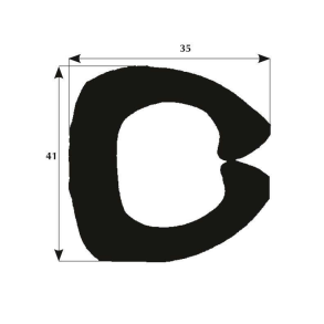 Fenderliste sort 41x35mm