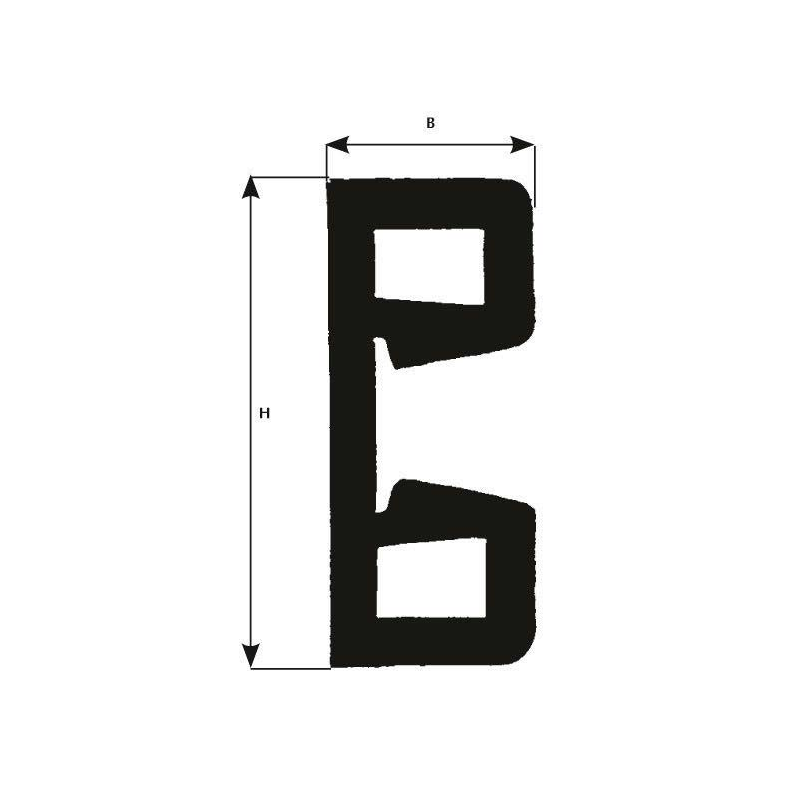 Fenderliste "b" sort  60x25mm