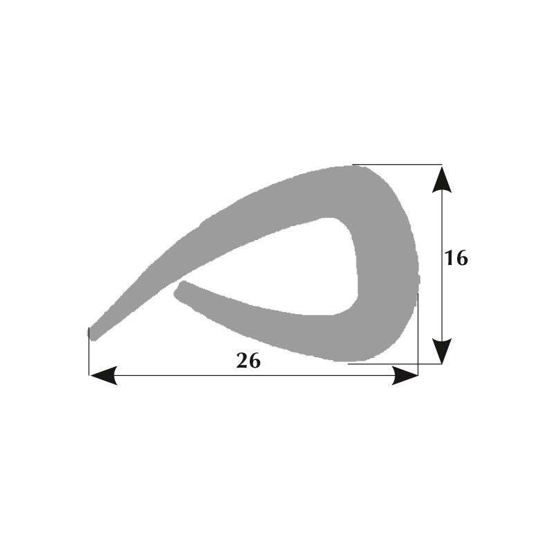 Fenderliste gr 16x26mm, 8mm