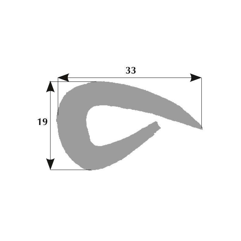 Fenderliste gr   19x33mm, 8mm