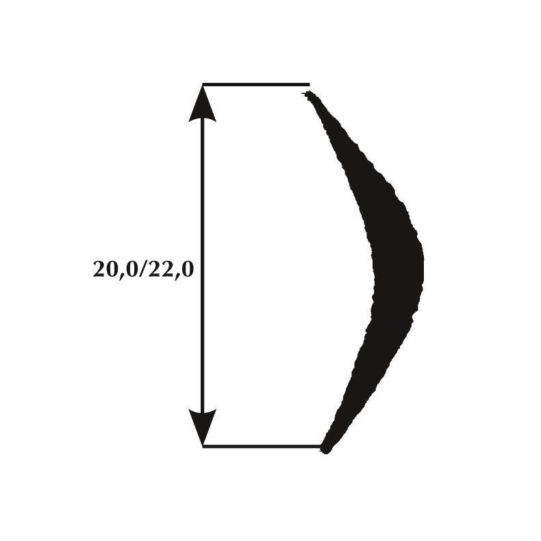 Hvid PVC Indlg hvid 22mm t/34.636