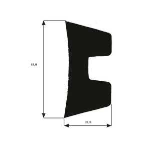 Fenderliste b-kegns sort 21mm