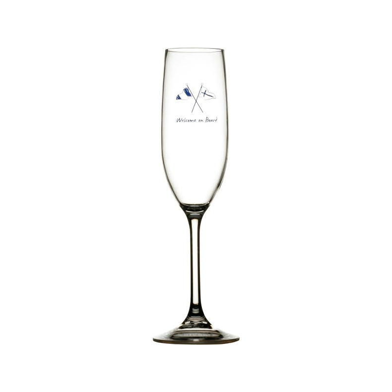 Champagne Glas M/Non Slip Welcome On Board 6 Stk.