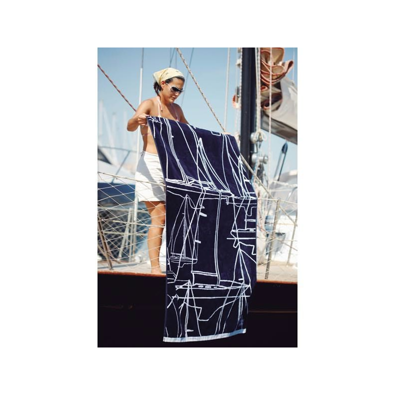 Strandhndklde Med Pude 170 X 100cm Navy