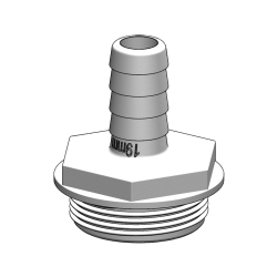 SLANGESTUDS 1 1/2" HVID, TIL TRUDESIGN Y-VENTIL