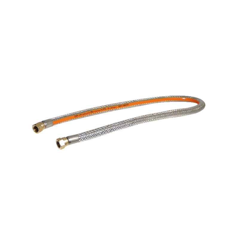Gasslange med stl indlg 1/4" omlber