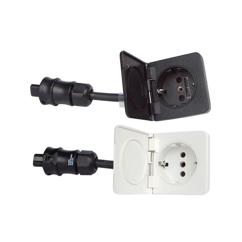 Ratio flush schuko til landstr�m med d�ksel 16A IP44