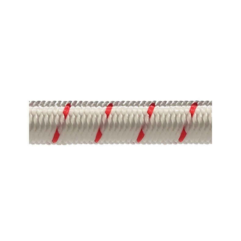 Robline elastik snor, Hvid/Rd  - 1 meter