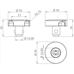 Rapid Lock System - Removable part �: 39 mm x H: 30mm