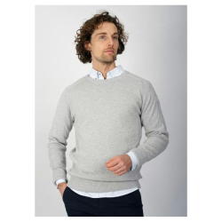 PP Herre Crew Roundneck, Lys Grmeleret, Str. Medium