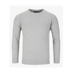 PP Herre Crew Roundneck, Lys Grmeleret, Str. Large