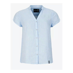 Pelle P Linen Blouse, Dame, Sky Blue Melange