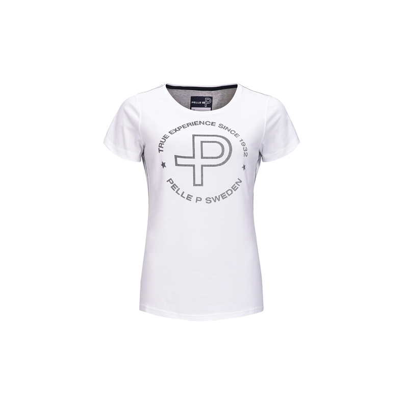 W T-Shirt Circle Print White Str. Small - Pelle P