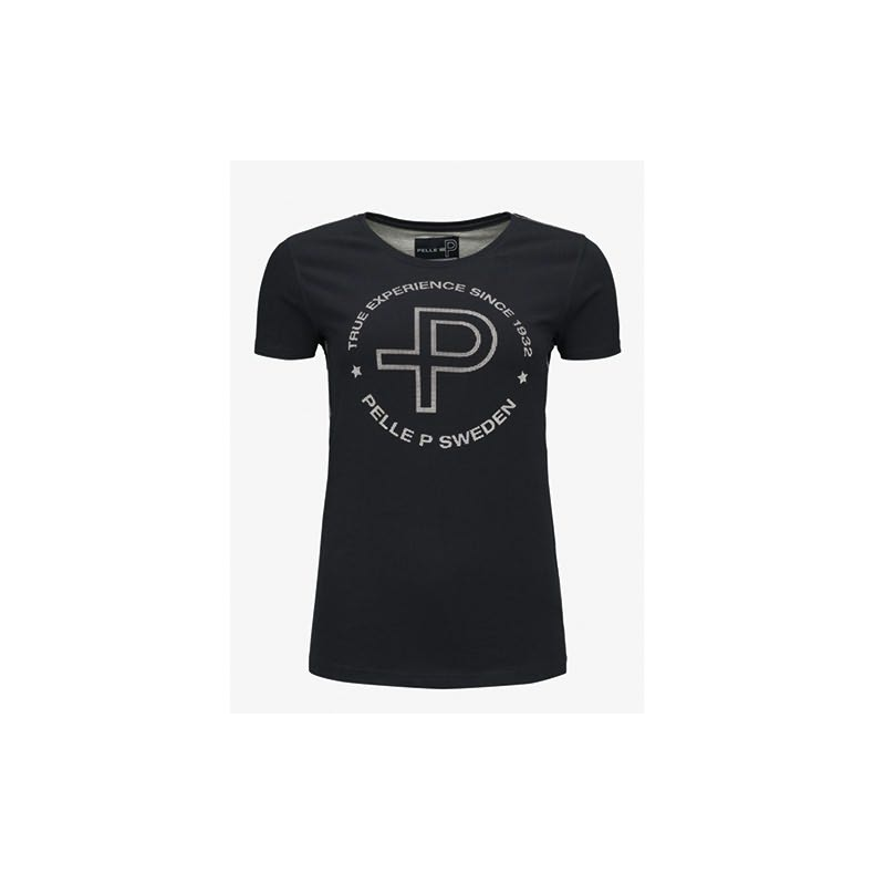 W T-Shirt Circle Print, Dk Navy Blue, Small