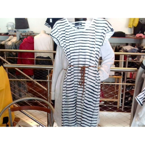 Pelle P W Hammersmith Flowy Dress Dk Navy Stripe   Str. S