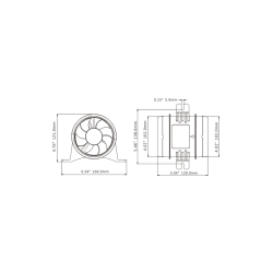 Motorrumsventilator In-Line 12v, 235cfm-400cmb