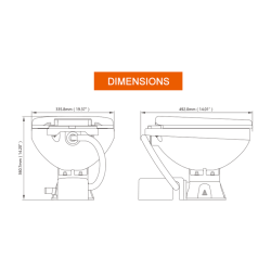 Elektrisk Marine Toilet Regular,12v Seaflo