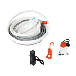 Transpotable bruser m genopladelig pumpe og spand